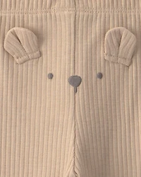 Baby 3-Piece Bear Bodysuit & Pant Set - Brown/Ivory