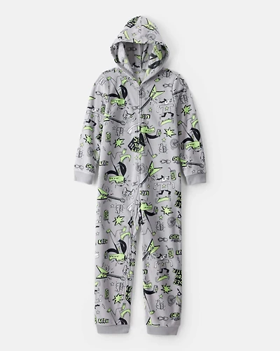 Boys Alligator Fleece Loose Fit 1-Piece Pajamas