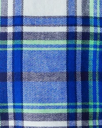 Baby Boy Plaid Sherpa Lined Fashion Jacket - Blue