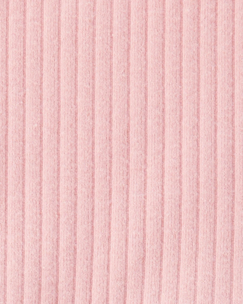 Baby 2-Piece Ribbed Tee & Pull-On Pant Set - Pink
