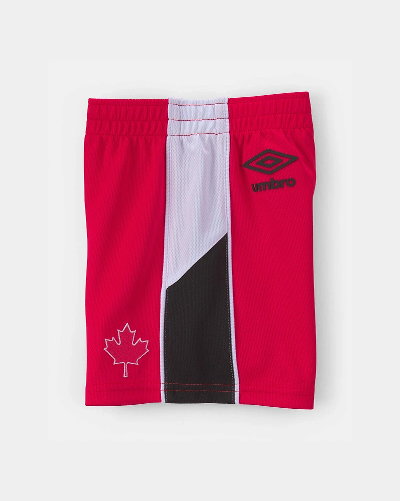 Toddler Umbro Canada Mesh Soccer Shorts - Red/White/Black