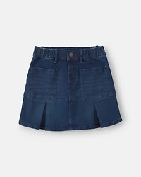 Girls Chambray Denim Skirt - Dark Wash