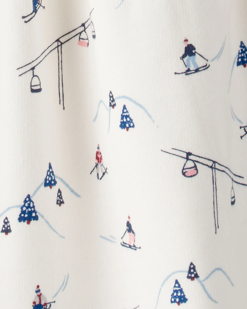 Toddler Girl French Terry Dress Made with Organic Cotton in Snowy Slopes Print
