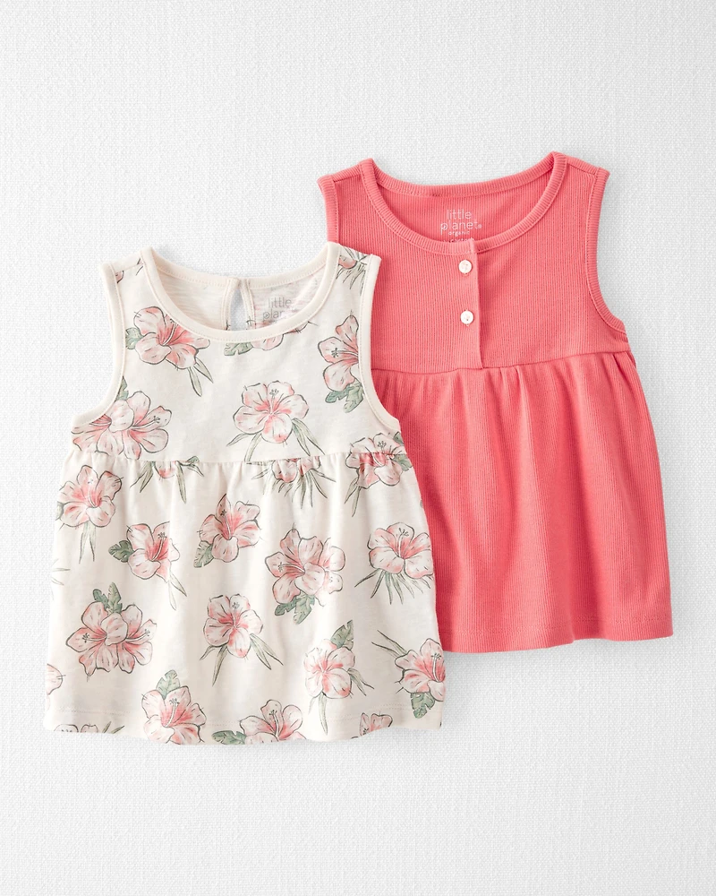 Toddler Girl 2-Pack Organic Cotton Knit Tanks