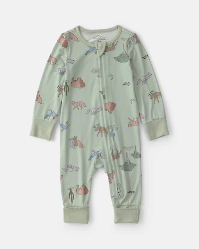 Baby Boy Desert PurelySoft™ 2-Way Zip Sleep & Play Pajamas - Green