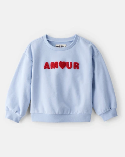 Toddler Girl Amour Pullover Sweatshirt - Blue