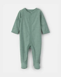 Baby Boy Dinosaur 100% Cotton Sleep & Play Pajamas - Green