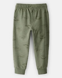 Toddler Boy Dinosaur French Terry Jogger - Green