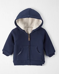 Baby Recycled Sherpa Waffle Knit Hooded Jacket
