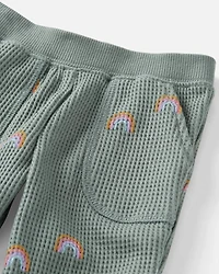 Baby Organic Cotton Waffle Knit Set in Magical Rainbow Print