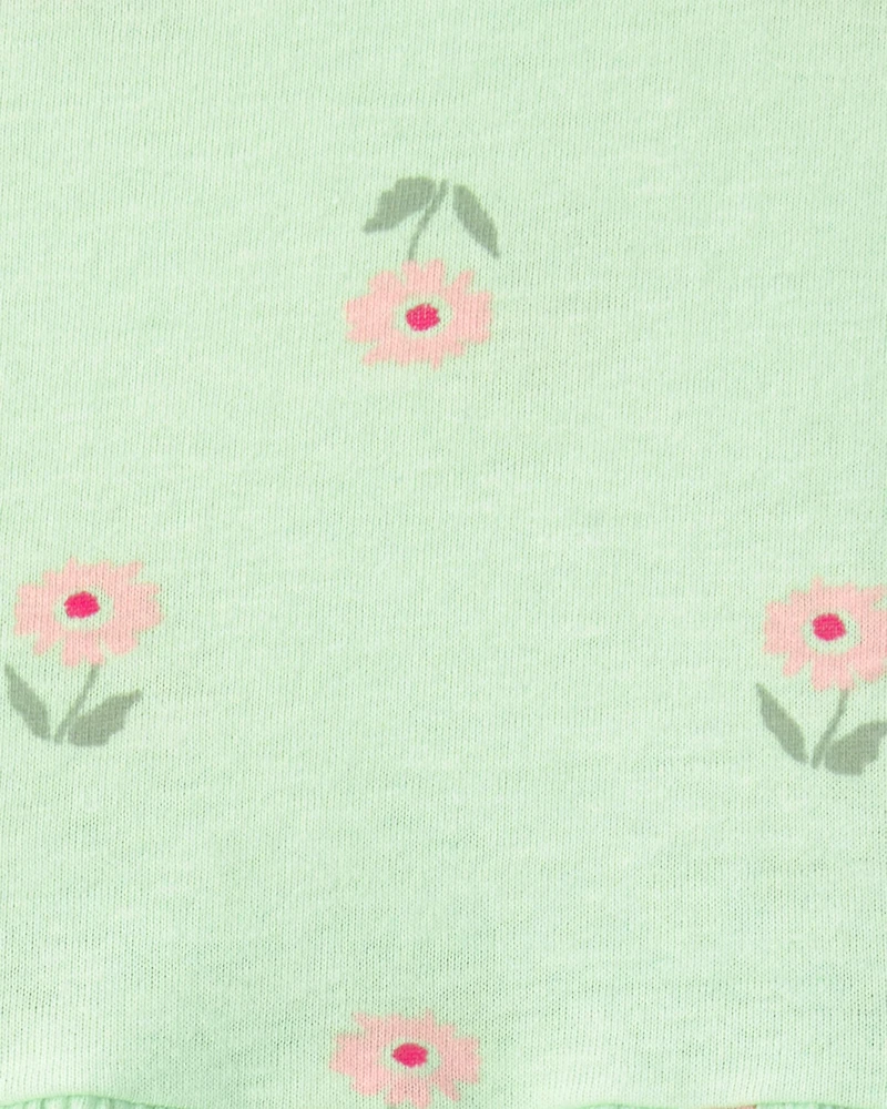 Baby Girl Floral Short-Sleeve Dress - Green
