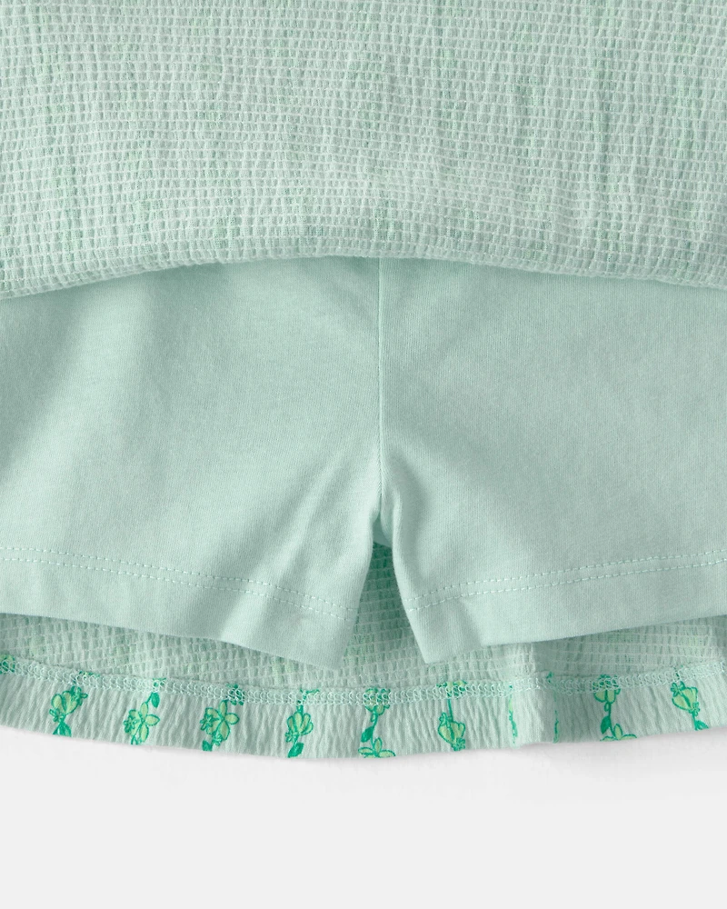 Toddler Girl 2-Piece Vine Top & Skort Set - Green