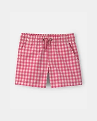 Toddler Boy Gingham Poplin Shorts - Red