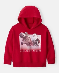 Boys Christmas Santa Long-Sleeve Fleece Hoodie - Red