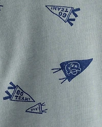 Baby Boy Varsity Print Short-Sleeve Tee - Grey