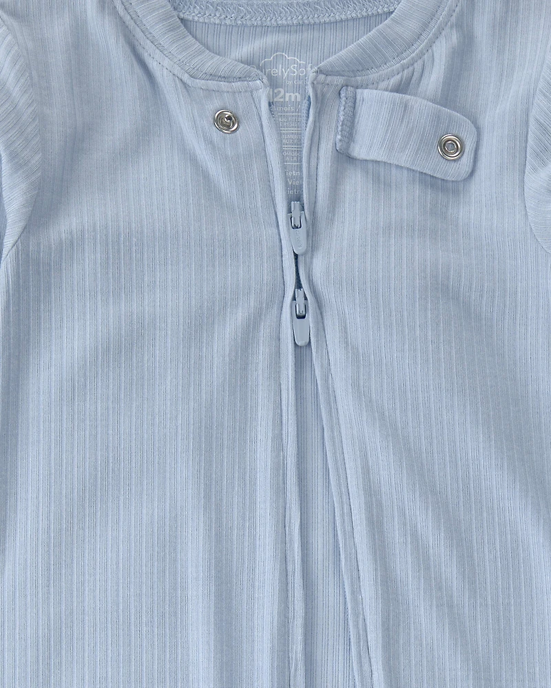 Baby PurelySoft 2-Way Zip 1-Piece Pajama - Blue