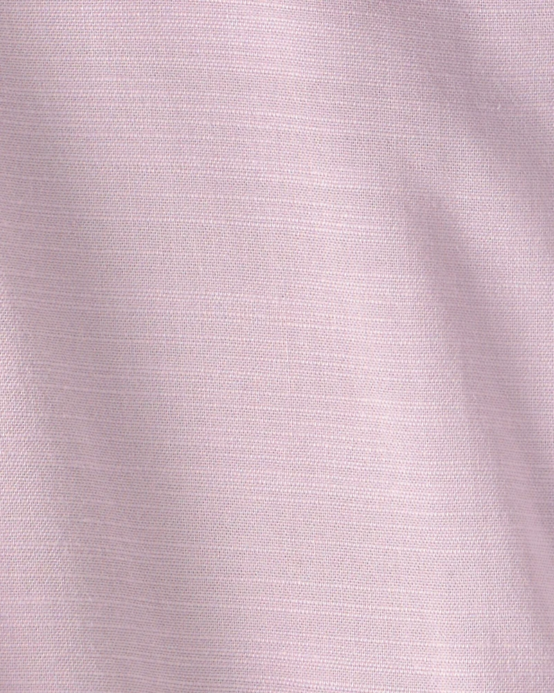 Girls Cropped Tie-Front Top - Purple