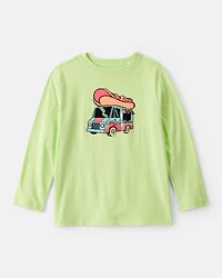 Boys Hotdog Truck Long-Sleeve Graphic Tee - Green