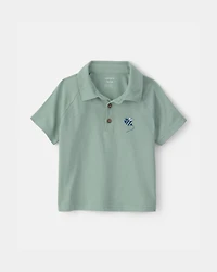 Toddler Boy Bumble Bee Short-Sleeve Polo Shirt - Green