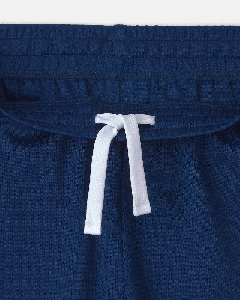 Kids Umbro USA Mesh Soccer Shorts - Navy Blue/White