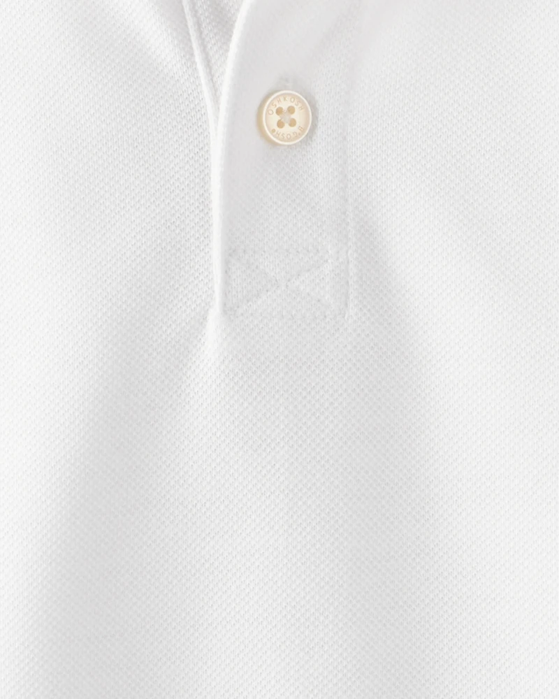 Toddler 2-Pack Pique Uniform Polo Shirts - White