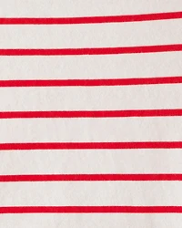 Toddler Girl Striped Short-Sleeve Dress - Red/Ivory