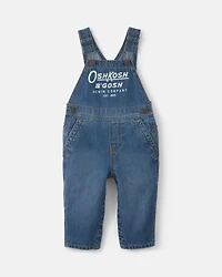 Baby Logo Denim Overalls - Dark Wash