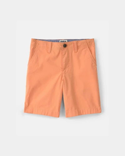 Boys Twill Flat-Front Shorts