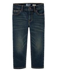 Baby Faded Dark Wash Straight-Leg Jeans