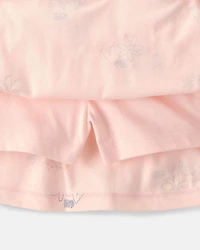 Girls 2-Piece Bunny French Terry Pullover & Skort Set - Pink