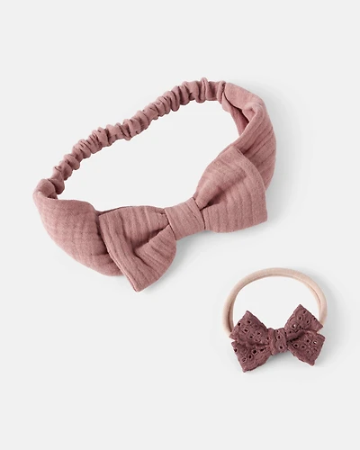 Baby Girl 2-Pack Bow Headwraps