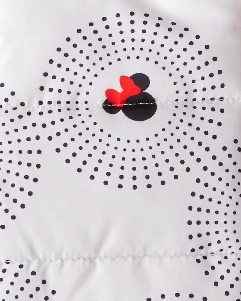 Girls Disney© Minnie Mouse Hooded Heavyweight Winter Jacket - White