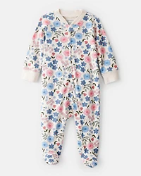 Baby Girl Floral 100% Cotton Long-Sleeve Snug Fit Sleep & Play Pajamas