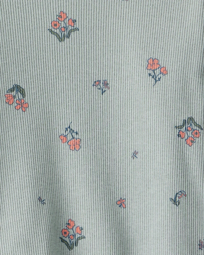 Baby Girl 2-Piece Floral Cotton Long-Sleeve Tee & Pant Set - Green