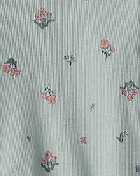 Baby Girl 2-Piece Floral Cotton Long-Sleeve Tee & Pant Set - Green