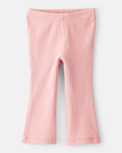 Baby Girl Cotton Flare Leggings - Pink