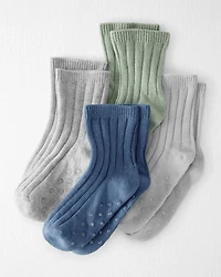 Toddler 4-Pack No-Slip Socks Made with Organic Cotton