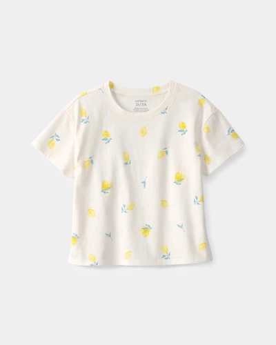 Toddler Girl Lemon Relaxed Top - Cream