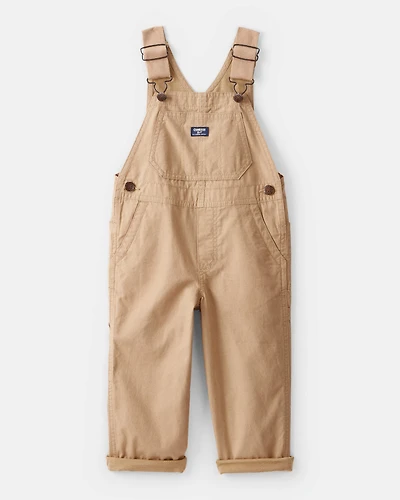 Toddler Boy Canvas Overalls - Brown