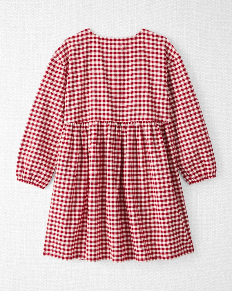 Girls Organic Cotton Flannel Dress