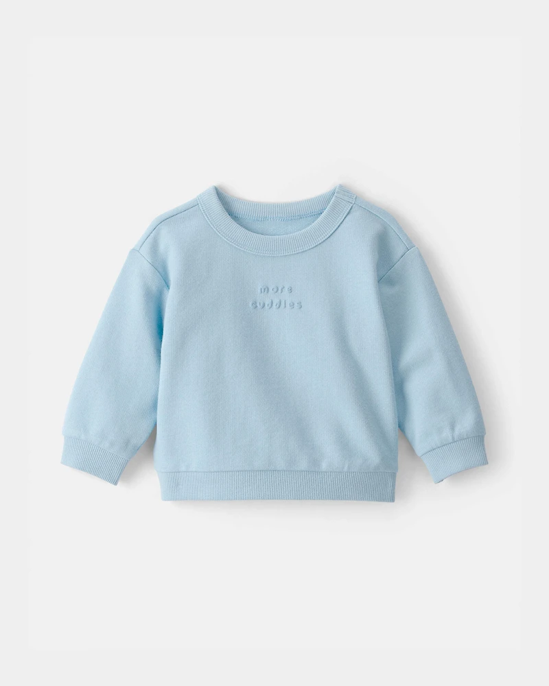 Baby 'More Cuddles' French Terry Pullover Sweatshirt - Blue