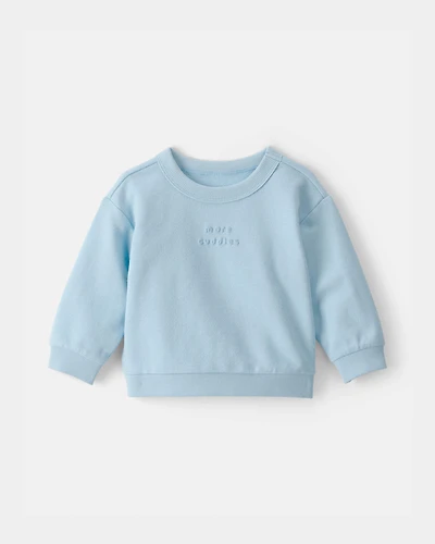 Baby 'More Cuddles' French Terry Pullover Sweatshirt - Blue