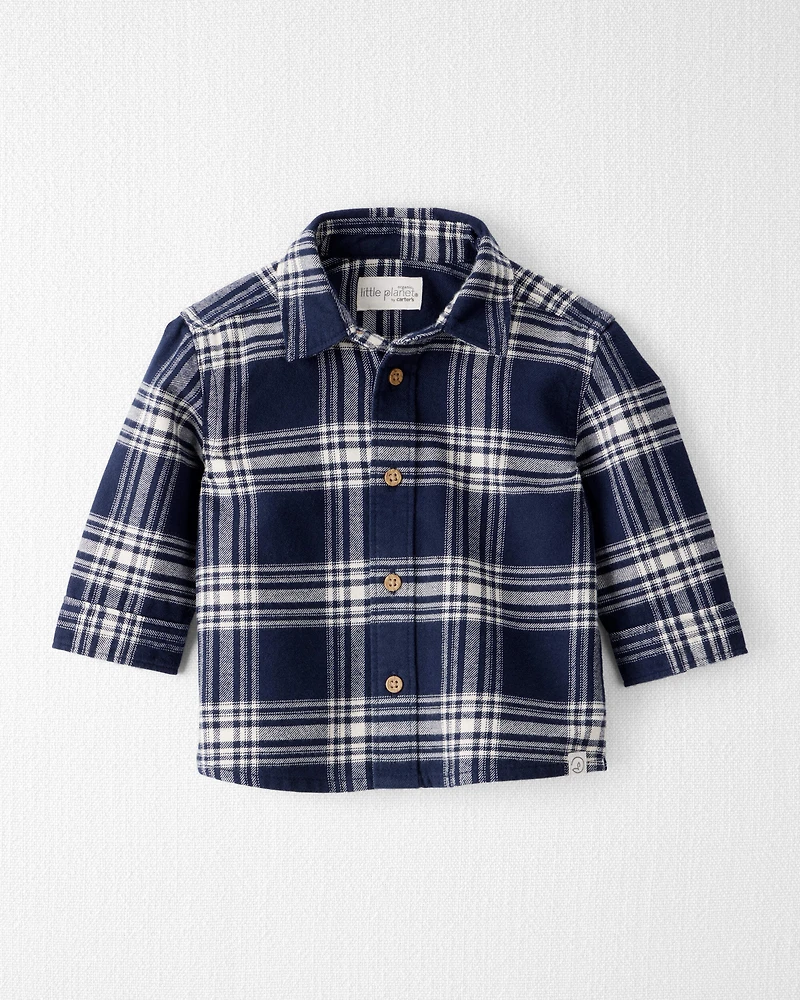 Baby Organic Cotton Button-Front Flannel Shirt