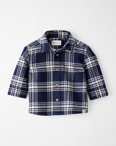 Baby Organic Cotton Button-Front Flannel Shirt