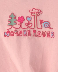Baby Girl 'Nature Lover' Short-Sleeve Tie Top - Pink