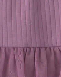 Baby Girl 2-Piece Long-Sleeve Bodysuit & Tulle Pant Set - Purple