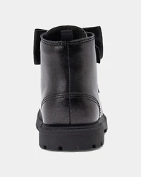 Toddler Girl Bow Ankle Boots - Black