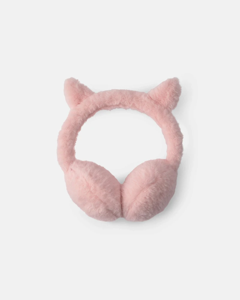 Toddler Girl Cat Earmuffs - Pink