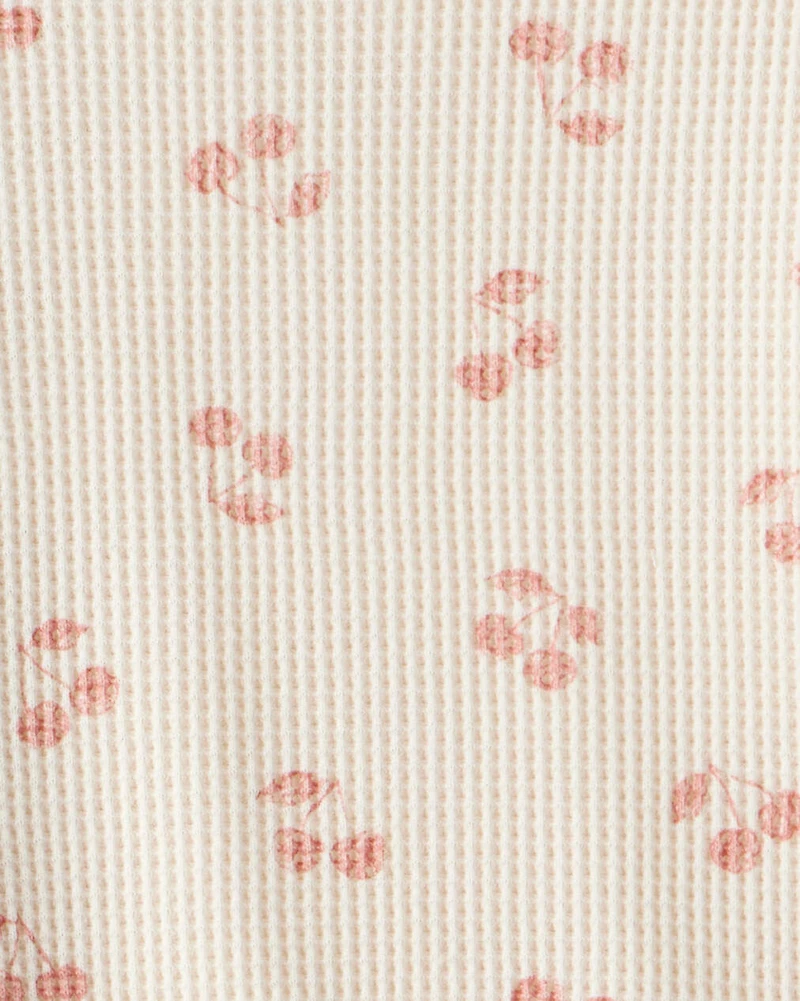 Baby Girl 2-Piece Cherry Fruit Print Long-Sleeve Tee & Pant Set - Ivory