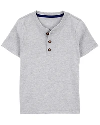 Baby Boy Short-Sleeve Henley Tee - Grey